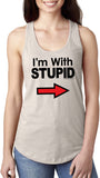 I'm With Stupid Tank Top Black Print Ladies Ideal Racerback - Yoga Clothing for You