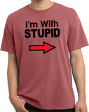 I'm With Stupid T-shirt Black Print Pigment Dyed Tee - Yoga Clothing for You