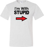 I'm With Stupid T-shirt Black Print Tall Tee - Yoga Clothing for You