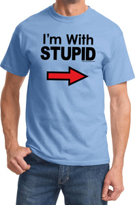 I'm With Stupid T-shirt Black Print - Yoga Clothing for You