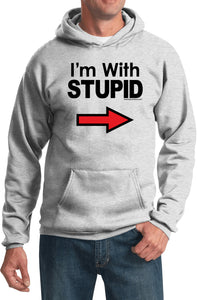 I'm With Stupid Hoodie Black Print - Yoga Clothing for You