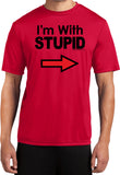 I'm With Stupid T-shirt Black Print Moisture Wicking Tee - Yoga Clothing for You