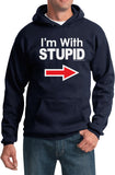 I'm With Stupid Hoodie White Print - Yoga Clothing for You