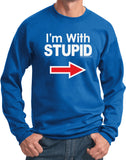 I'm With Stupid Sweatshirt White Print Sweat Shirt - Yoga Clothing for You