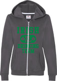 Ladies St Patricks Day Full Zip Hoodie Irish Drinking Team - Yoga Clothing for You