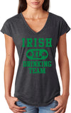 Ladies St Patricks Day Shirt Irish Drinking Team Triblend V-Neck - Yoga Clothing for You