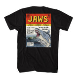 Jaws Comic Cover Black T-shirt Front and Back