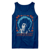 Jimi Hendrix Tri Color Head Shot Royal Tank Top