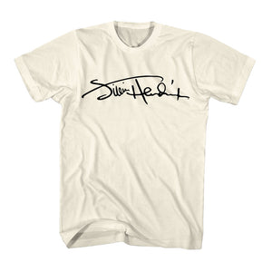 Jimi Hendrix Signature Image Natural T-shirt Front and Back