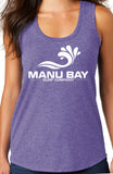 Manu Bay Surf Company Logo Ladies Racerback Triblend Tank Top - Yoga Clothing for You