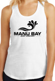 Manu Bay Surf Company Logo Ladies Racerback Triblend Tank Top - Yoga Clothing for You