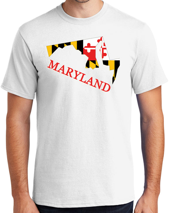 Maryland MD State Flag T-shirt - Regular, Big and Tall Sizes - Yoga Clothing for You