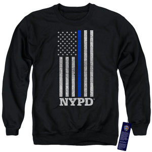 NYPD Sweatshirt Thin Blue Line American Flag Black Pullover - Yoga Clothing for You