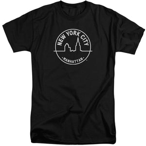 NYC Tall T-Shirt New York City Manhattan Black Tee - Yoga Clothing for You