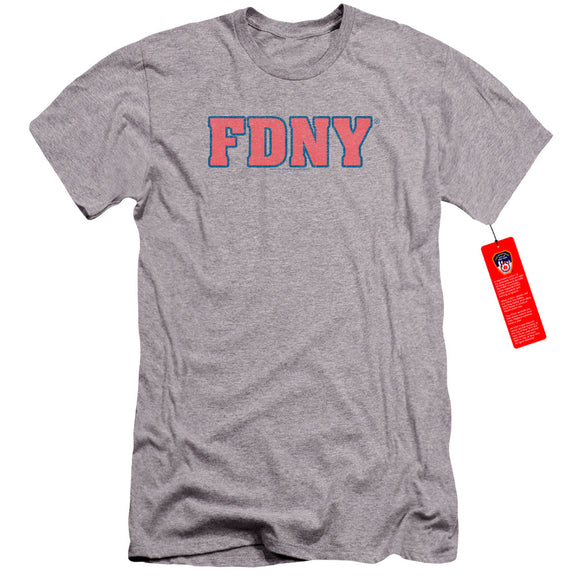 FDNY Premium Canvas T-Shirt New York Fire Dept Logo Heather Tee - Yoga Clothing for You