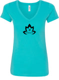 Black Namaste Lotus Ideal V-neck Yoga Tee Shirt - Yoga Clothing for You