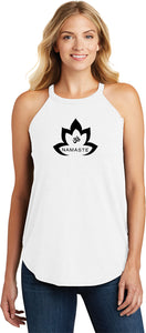 Black Namaste Lotus Triblend Yoga Rocker Tank Top - Yoga Clothing for You