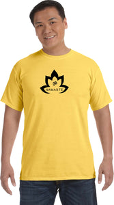 Black Namaste Lotus Pigment Dye Yoga Tee Shirt - Yoga Clothing for You