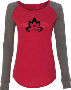 Black Namaste Lotus Preppy Patch Yoga Tee Shirt - Yoga Clothing for You