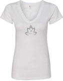 Grey Namaste Lotus Ideal V-neck Yoga Tee Shirt - Yoga Clothing for You