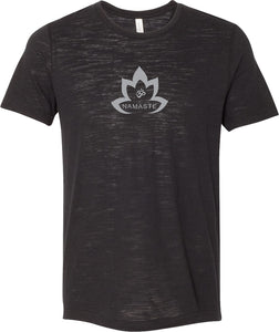 Grey Namaste Lotus Burnout Yoga Tee Shirt - Yoga Clothing for You