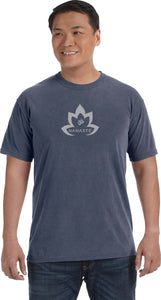 Grey Namaste Lotus Pigment Dye Yoga Tee Shirt - Yoga Clothing for You