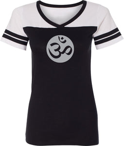 Big OM Print Powder Puff Yoga Tee Shirt - Yoga Clothing for You