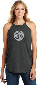 Big OM Print Triblend Yoga Rocker Tank Top - Yoga Clothing for You