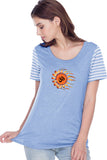 OHM Sun Striped Multi-Contrast Yoga Tee Shirt - Yoga Clothing for You