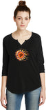 OHM Sun 3/4 Sleeve Vintage Yoga Tee Shirt - Yoga Clothing for You