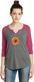 OHM Sun 3/4 Sleeve Vintage Yoga Tee Shirt - Yoga Clothing for You