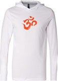 Orange Brushstroke AUM Lightweight Yoga Hoodie Tee Shirt - Yoga Clothing for You