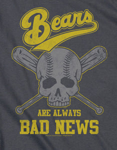 The Bad News Bears Heather T-Shirt Always Bad Skull Charcoal Tee - Yoga Clothing for You