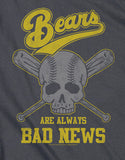 The Bad News Bears T-Shirt Always Bad Skull Charcoal Tee - Yoga Clothing for You