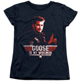 Top Gun Womens T-Shirt Goose is My Wingman Navy Tee - Yoga Clothing for You