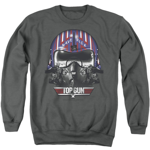 Top Gun Sweatshirt Maverick Helmet Charcoal Pullover - Yoga Clothing for You