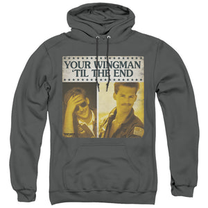 Top Gun Hoodie Wingman 'Til The End Charcoal Hoody - Yoga Clothing for You