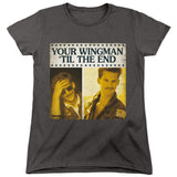 Top Gun Womens T-Shirt Wingman 'Til The End Charcoal Tee - Yoga Clothing for You