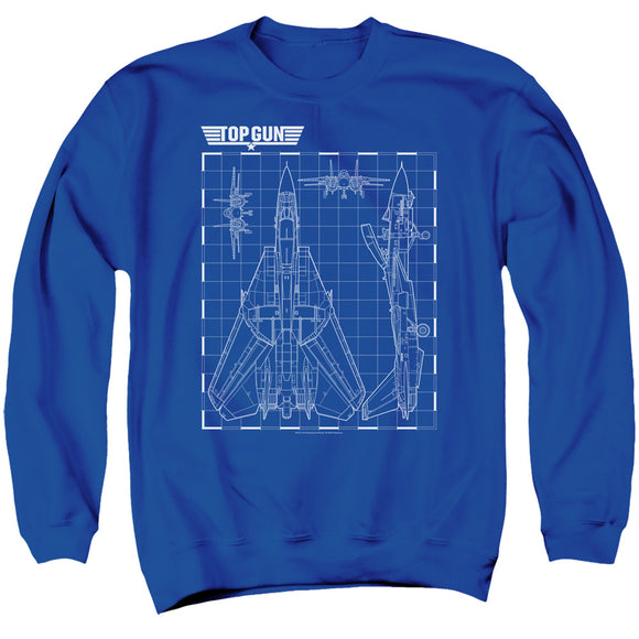 Top Gun Sweatshirt Schematic F-14 Tomcat Royal Pullover - Yoga Clothing for You