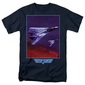 Top Gun T-Shirt F 14 Tomcat in Clouds Navy Tee - Yoga Clothing for You