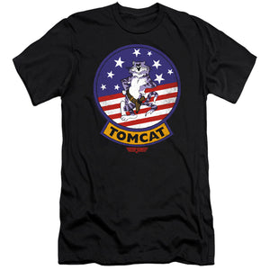 Top Gun Slim Fit T-Shirt Tomcat Patch Black Tee - Yoga Clothing for You