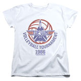 Top Gun Womens T-Shirt Volleyball Tournament White Tee - Yoga Clothing for You