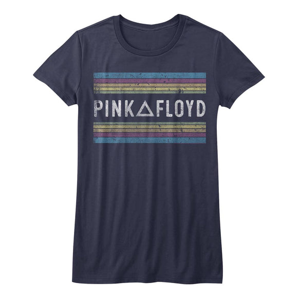 Pink Floyd Juniors T-Shirt Rainbows Navy Tee - Yoga Clothing for You