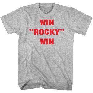 Rocky T-Shirt Win Rocky Win Gray Heather Tee - Yoga Clothing for You