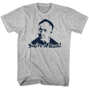 Rocky T-Shirt You're A Bum Coach Mickey Gray Heather Tee - Yoga Clothing for You
