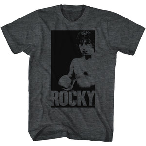 Rocky T-Shirt Silhouette In Box Black Heather Tee - Yoga Clothing for You