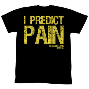 Rocky T-Shirt Distressed Yellow I Predict Pain Black Tee - Yoga Clothing for You