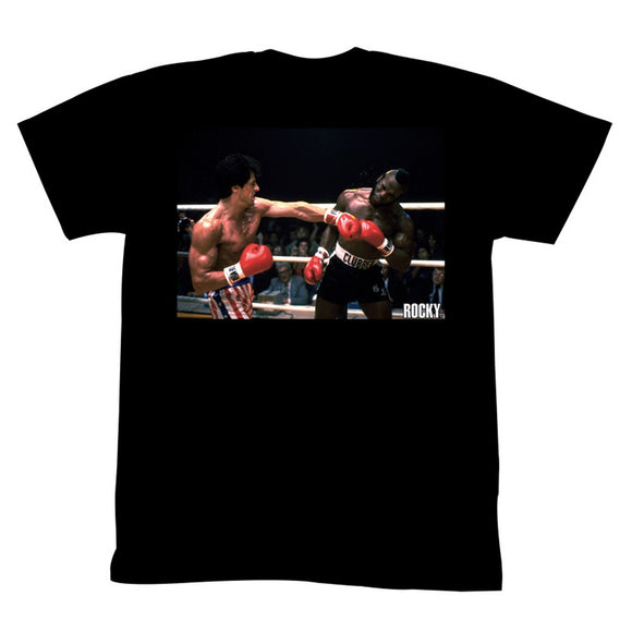 Rocky T-Shirt Left Hook In Ring Clubber Lang Black Tee - Yoga Clothing for You