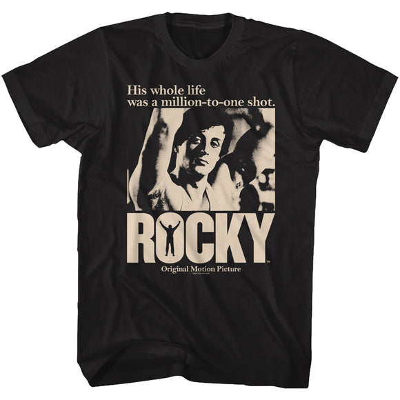 Rocky T-Shirt Whole Life Was A Million To One Shot Black Tee - Yoga Clothing for You