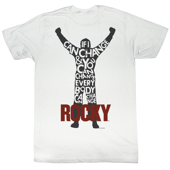 Rocky Tall T-Shirt If I Can Change Everybody Can White Tee - Yoga Clothing for You